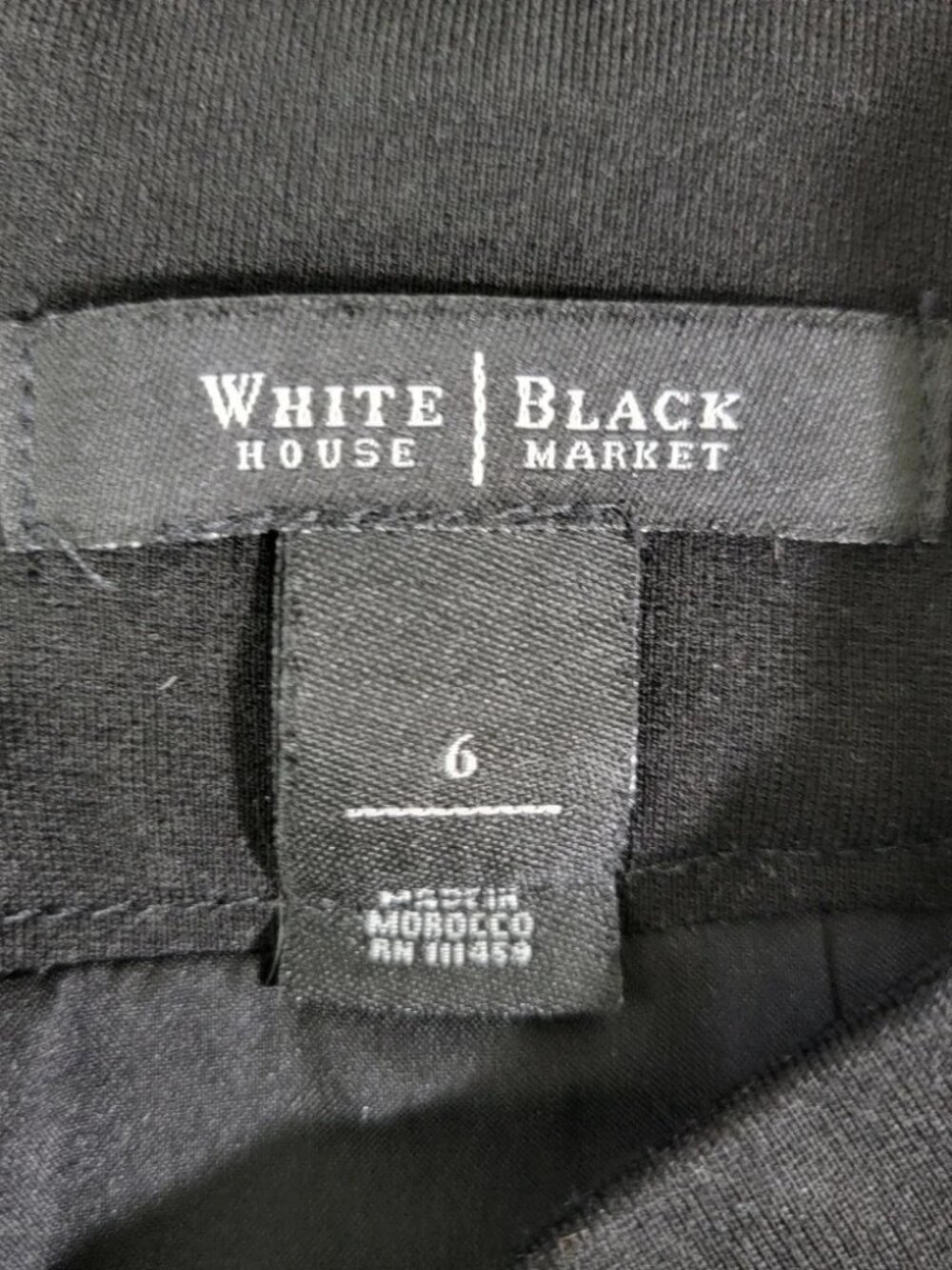 WHBM Wool Blend Black White Weave Pattern Knee Length Pencil Skirt Size 6 - Picture 4 of 14